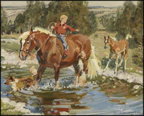 Fording the Stream by Robert Elmer Lougheed