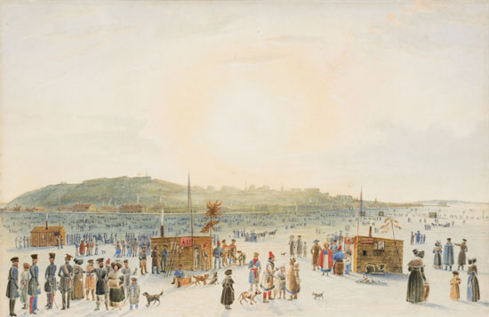 The Pont at Quebec - 1831 by James Pattison Cockburn