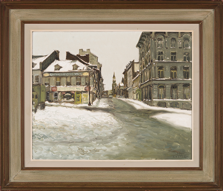 Rue St. Paul d'autrefois from Place Jacques Cartier, Montreal by John Geoffrey Caruthers Little