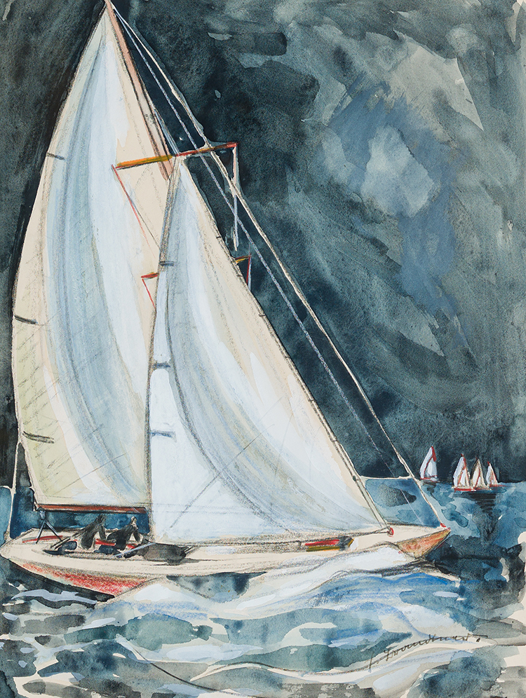 Sail Boat, Bay of Fundy par Fritz Brandtner
