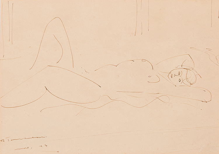 Nu couché by Jacques Godefroy de Tonnancour