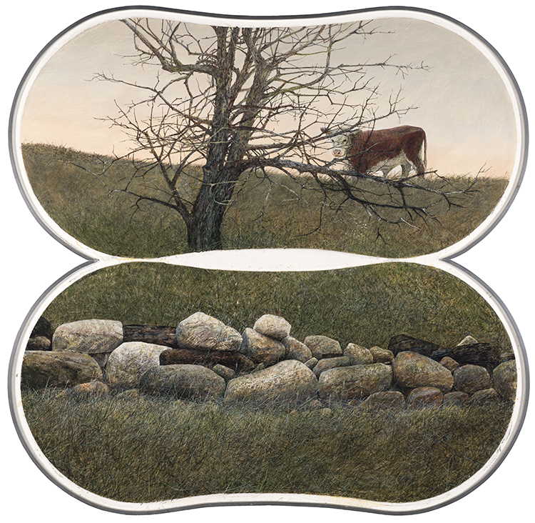 Stone Wall and Bull Calf by Thomas de Vany Forrestall