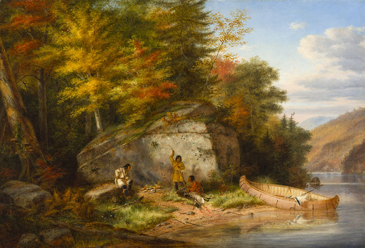 Camping at the Big Rock by Cornelius David Krieghoff