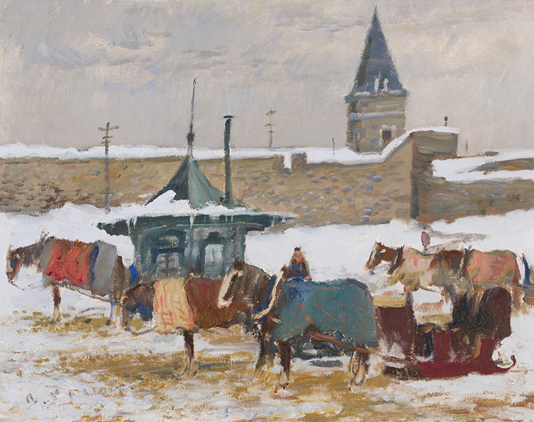 The Cab Stand, St. Louis Gate, Quebec by Robert Wakeham Pilot