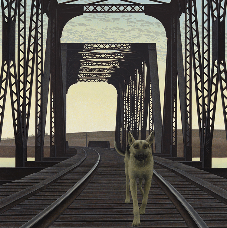 Dog and Bridge par Alexander Colville