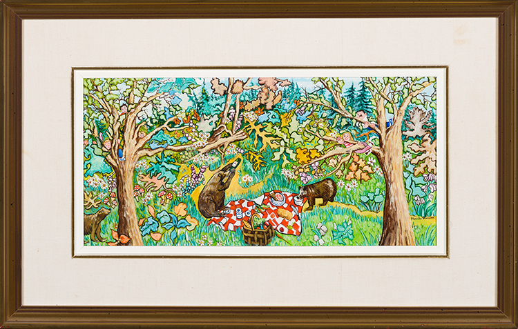 Pique-nique en famille dans la forêt enchantée by Marcelle Bouchard