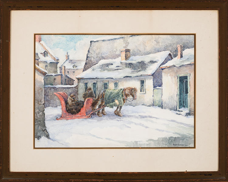 Old Cottages and Ramparts, Quebec by Paul Archibald Octave Caron