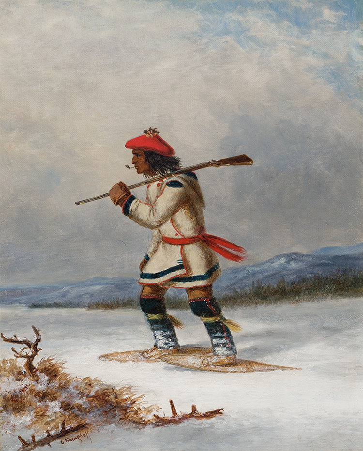 Indian Hunter on Snowshoes par Cornelius David Krieghoff