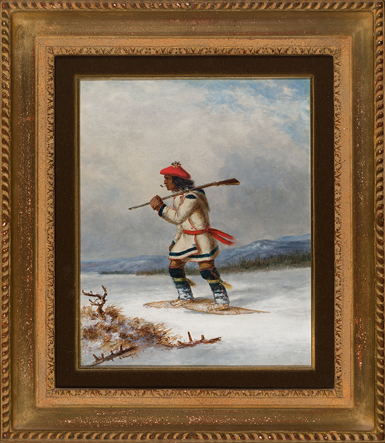 Indian Hunter on Snowshoes by Cornelius David Krieghoff