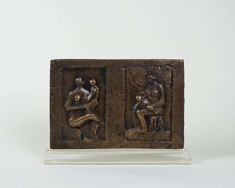 Relief: Two Seated Mother and Child by Henry  Moore