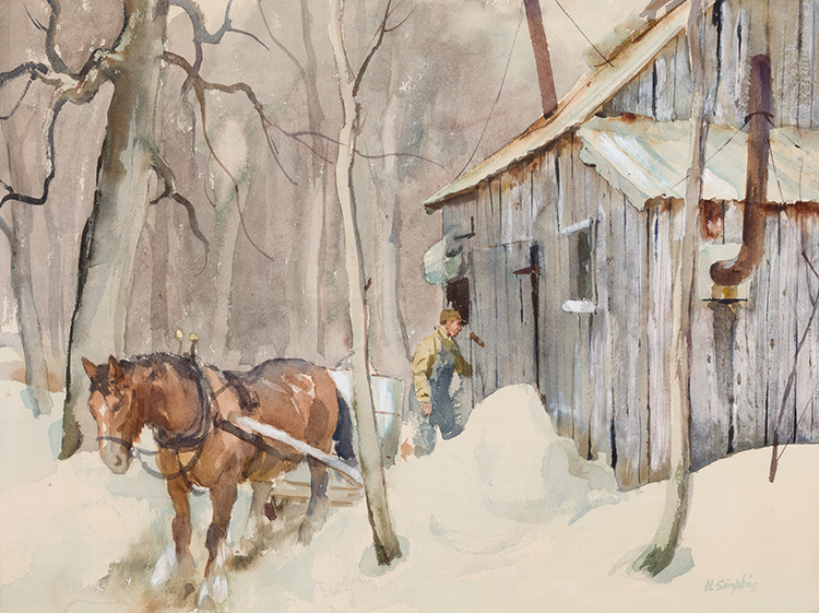 Unloading the Syrup, Near St. Jérôme P.Q. by Henry John Simpkins