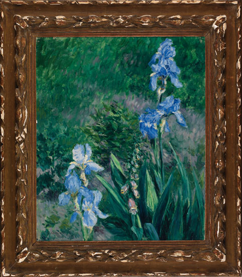 Iris bleus, jardin du Petit Gennevilliers par Gustave Caillebotte