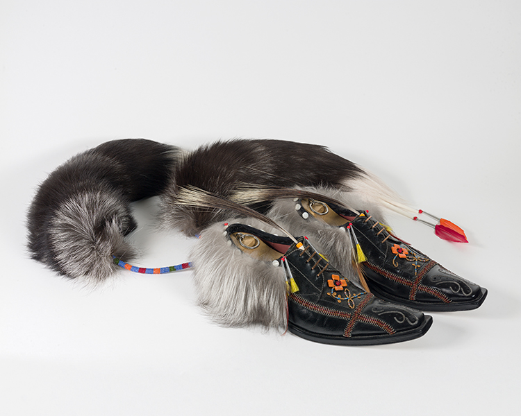 Fox Tail Moccasins by Barry Ace