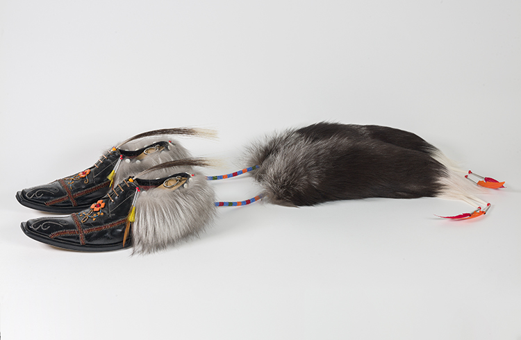 Fox Tail Moccasins by Barry Ace