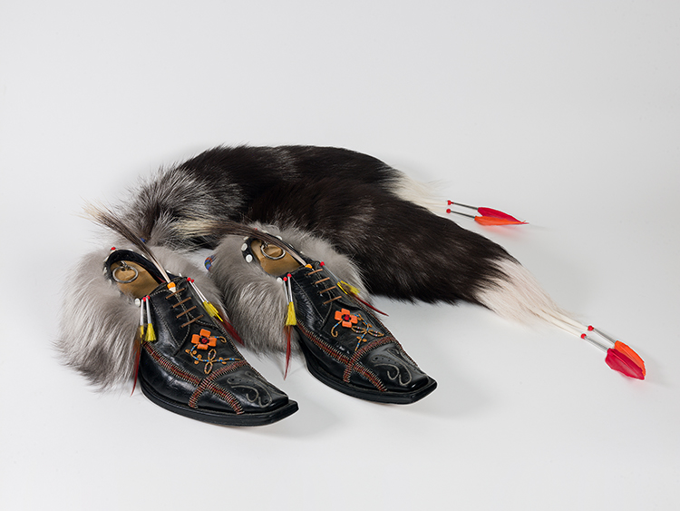 Fox Tail Moccasins by Barry Ace