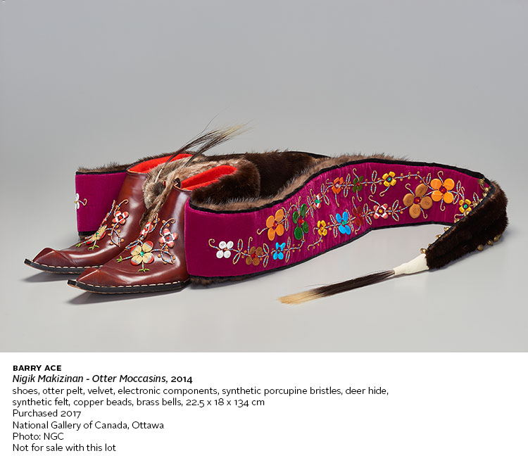 Fox Tail Moccasins by Barry Ace