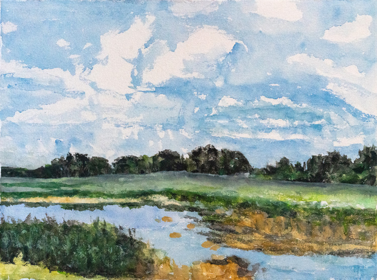 Clouds and Saskatchewan Prairie (WC-014-20) by Dorothy Knowles
