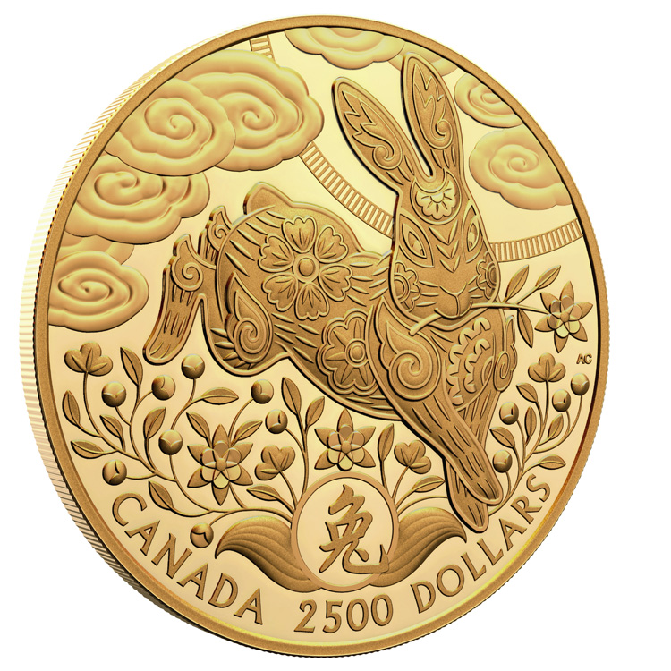 2023 Pure Gold Coin – Lunar Year of the Rabbit by Royal Canadian Mint - Monnaie royale canadienne