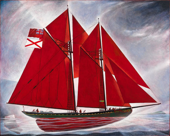 "The Flora S. Nickerson" (with Barked Sails) Outward Bound for the Labrador by David Lloyd Blackwood