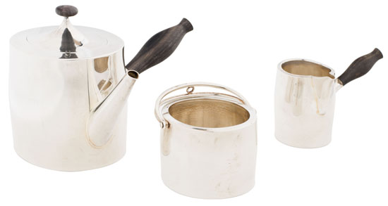 Teapot, Creamer, Sugar Pot (set of 3) by Hans Hansen