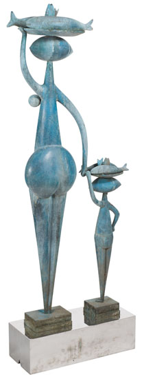 Two Figures with Fish par Guillermo Silva Santamaria