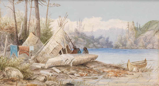 Ojibway Encampment on the Severn par Frederick Arthur Verner