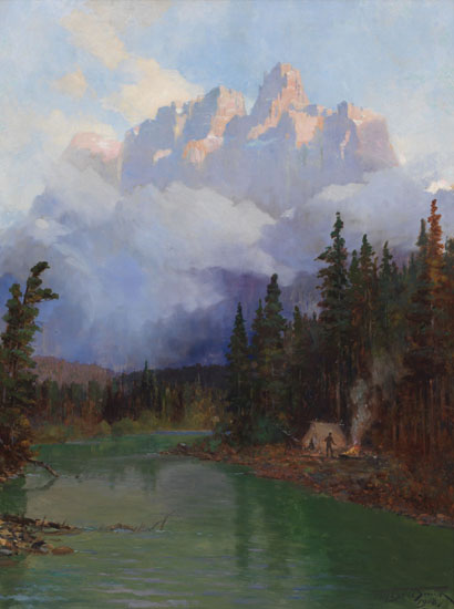 Morning Campfire Below Castle Mountain par Frederic Marlett Bell-Smith