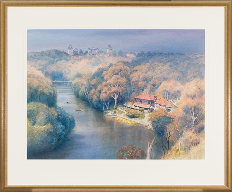 Studley Park, Boathouse on Yarra par Kenneth William David Jack