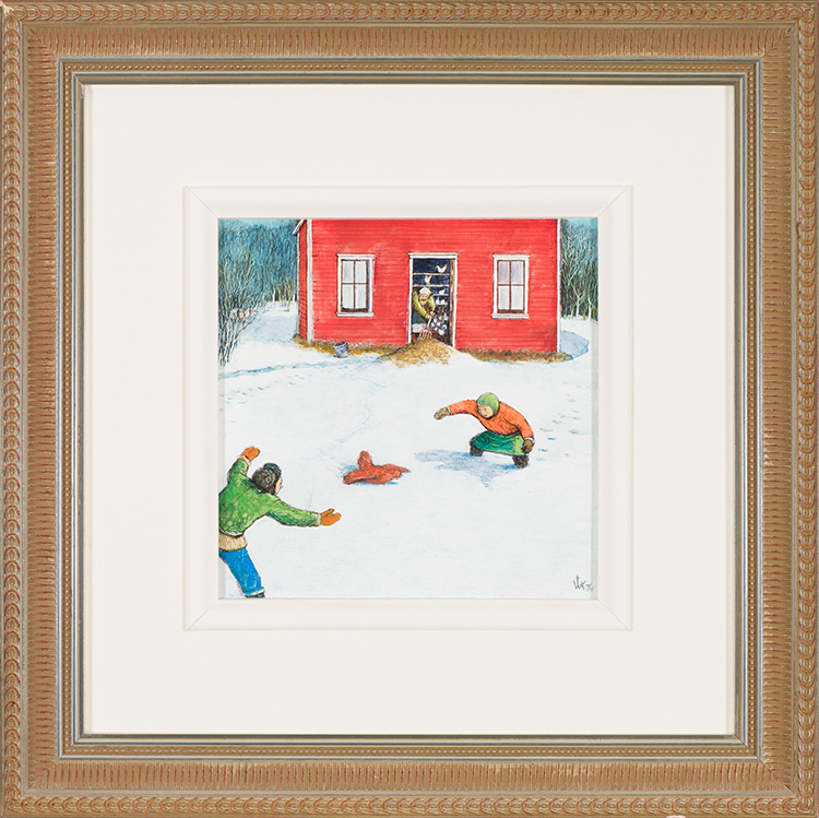 Chasing a Chicken by William Kurelek