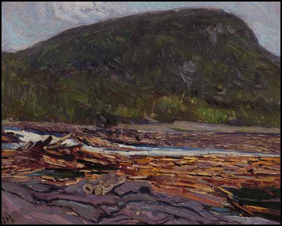 Sketch for Logs in the Gatineau par James Edward Hervey (J.E.H.) MacDonald
