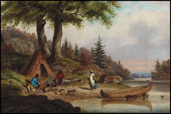 Indian Family Camp by Cornelius David Krieghoff