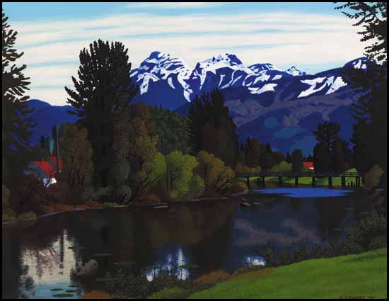 The Chilliwack River at Hope, BC par Edward John (E.J.) Hughes