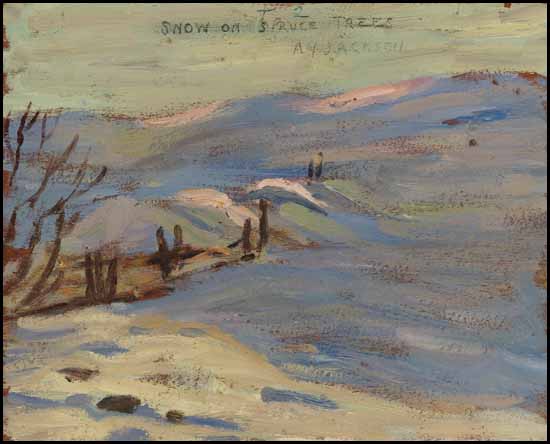 Snow on Spruce Trees / Countryside in Winter (verso) par Alexander Young (A.Y.) Jackson