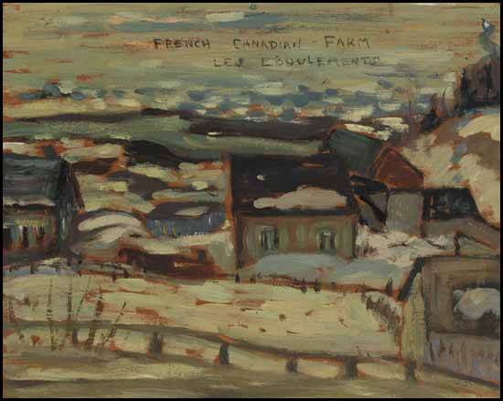 French Canadian Farm, Les Éboulements / Quebec Village (verso) by Alexander Young (A.Y.) Jackson
