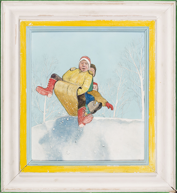 Tobogganeers in High Park, Toronto by William Kurelek