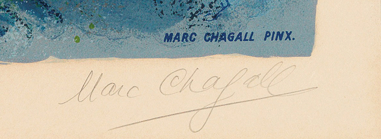 Fiancés dans le ciel de Nice by After Marc Chagall