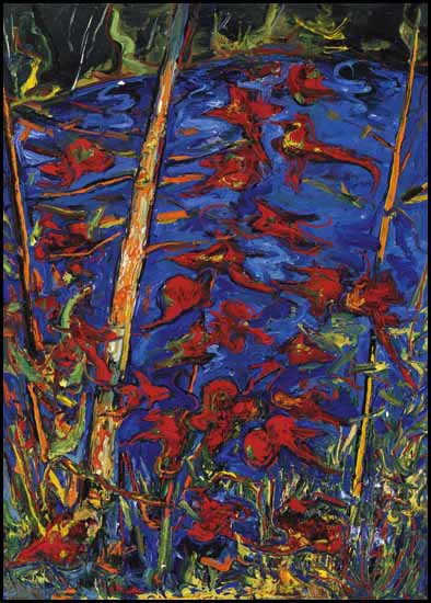 Falling Red Leaves by Samuel Borenstein