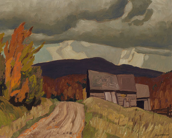 Farmhouse in Autumn by Alfred Joseph (A.J.) Casson