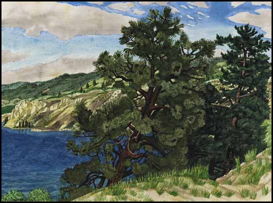 Above Okanagan Lake, Penticton par Edward John (E.J.) Hughes