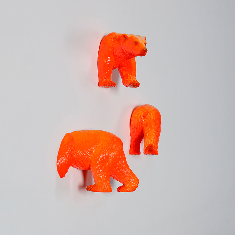 Heads or Tails (Wall Bears - Orange) by Dean Drever