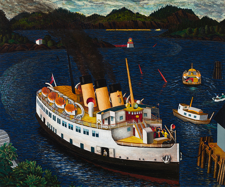 Steamer Arriving at Nanaimo par Edward John (E.J.) Hughes
