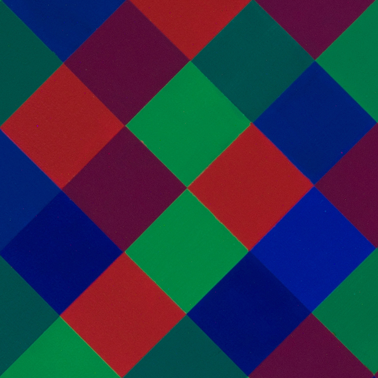 Continuum bleu, rouge, vert et mauve par Guido Molinari