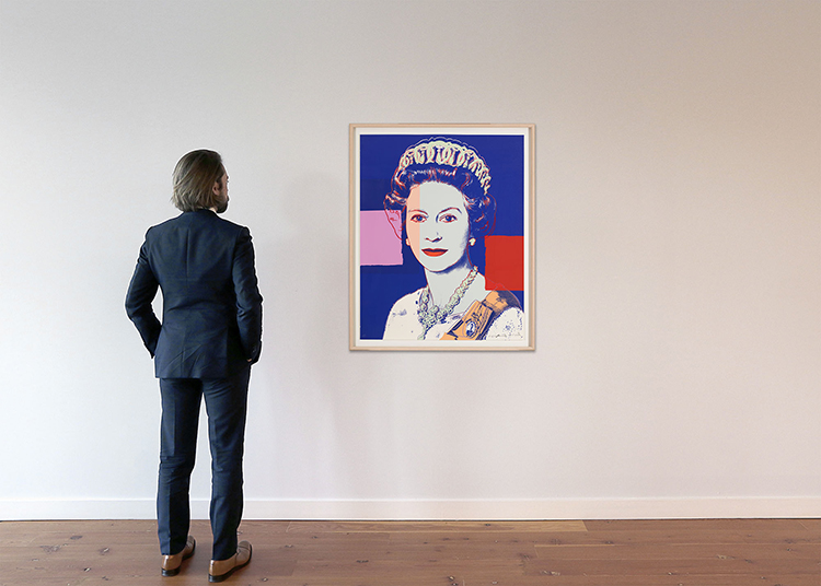 Queen Elizabeth II of the United Kingdom, from Reigning Queens, Royal Edition (F.S.II.337A) par Andy Warhol