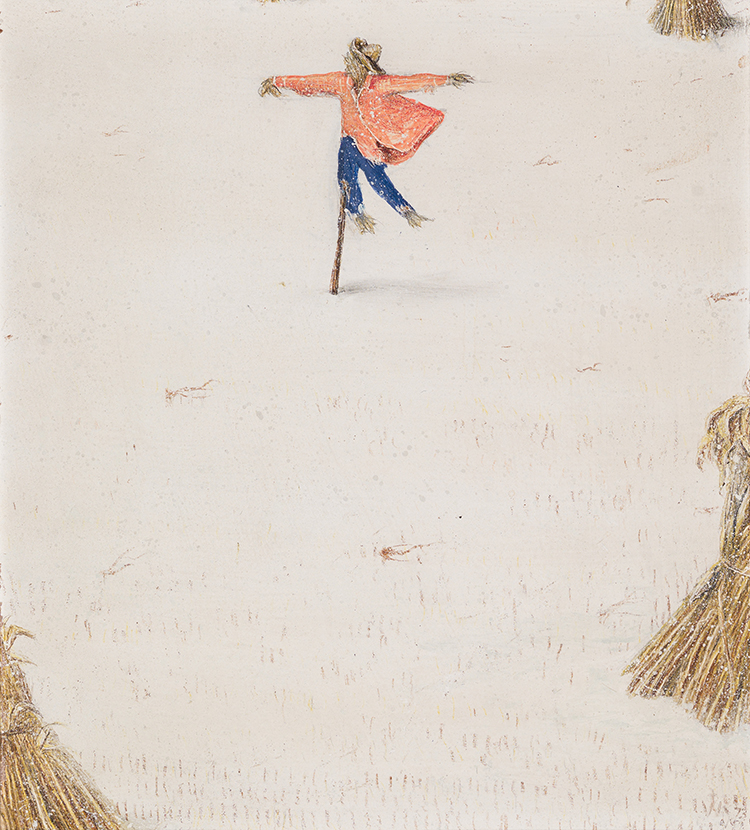 Scarecrow In Prairie Winter by William Kurelek
