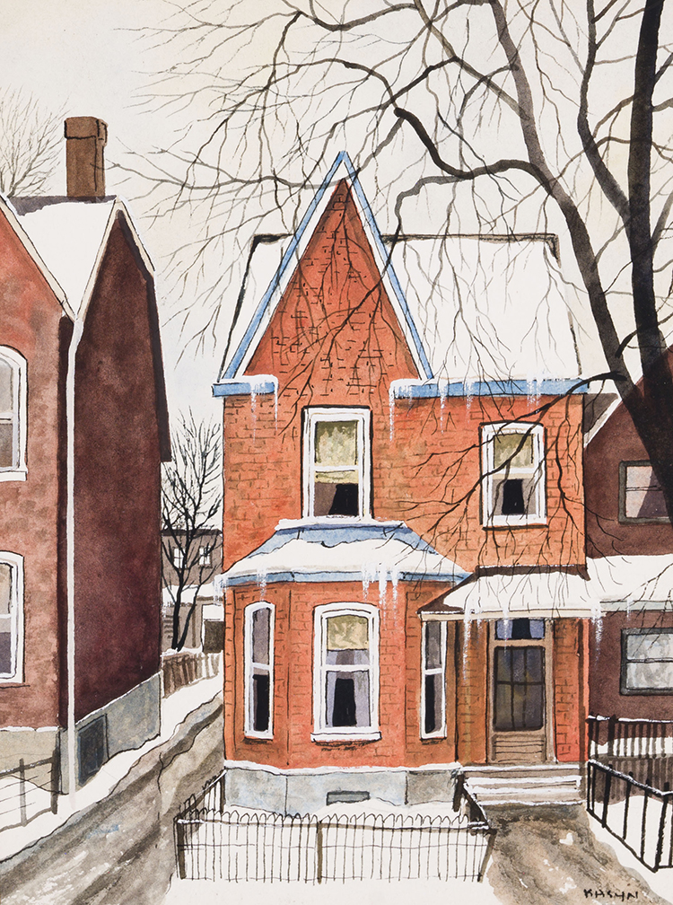 Red House with Blue, Euclid Ave. by John Kasyn