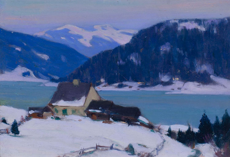 Lac de Charlevoix au crépuscule by Clarence Alphonse Gagnon