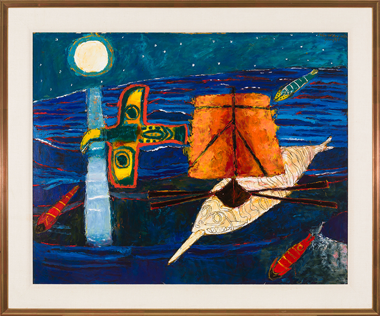 Fire Ship With a Moon Fish par Peter Noel Lawson (Winterhalter) Aspell