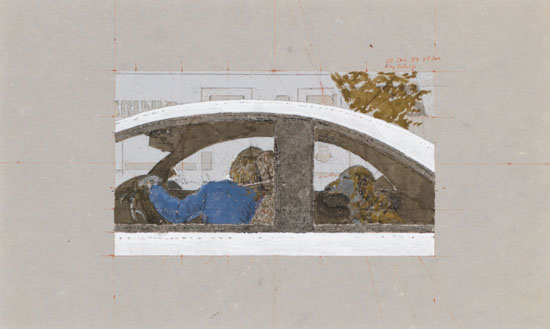 Study for Dog in Car par Alexander Colville