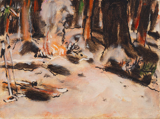 Campfire in Winter, Uxbridge, Ontario by David Brown Milne