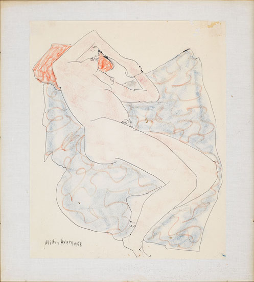 Reclining Nude on Blanket by Milton Avery